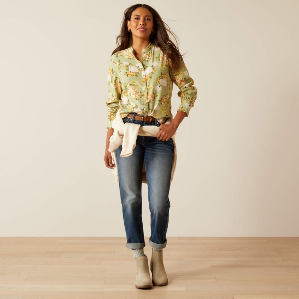 Floral Green Women's Top - Picture 4 of 13